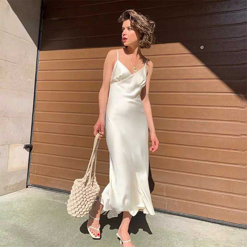 Chic Satin Long Dress