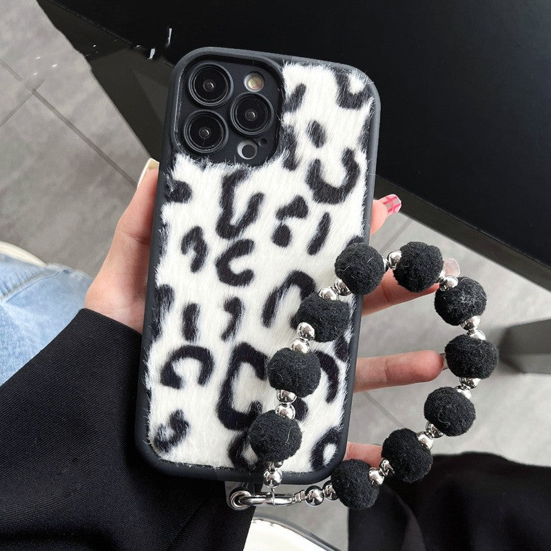 Leopard Printed Plush Phone Case