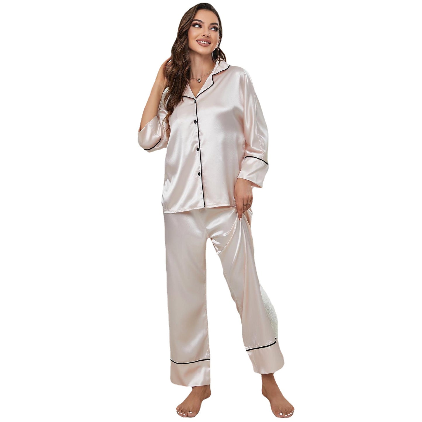 Long Sleeve Satin Pajama Set