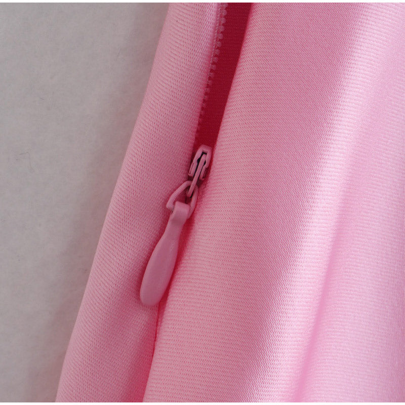 Bubblegum Pink Long Satin Dress