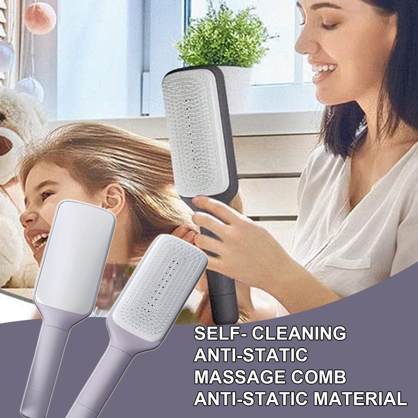 4 In 1 Self Cleaning Hair Brush