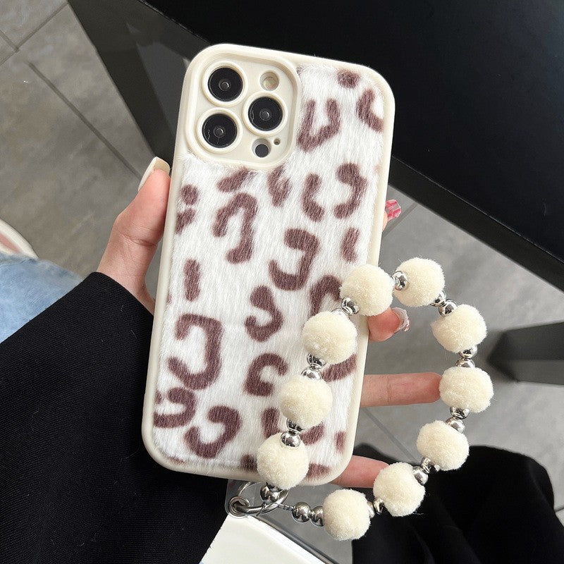 Leopard Printed Plush Phone Case