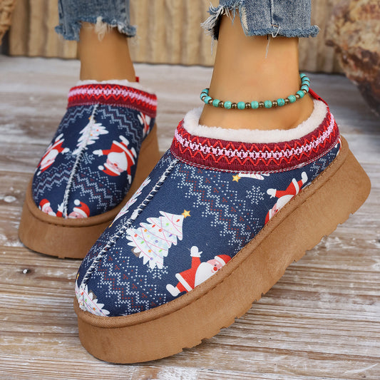 Christmas Print Ankle Slippers