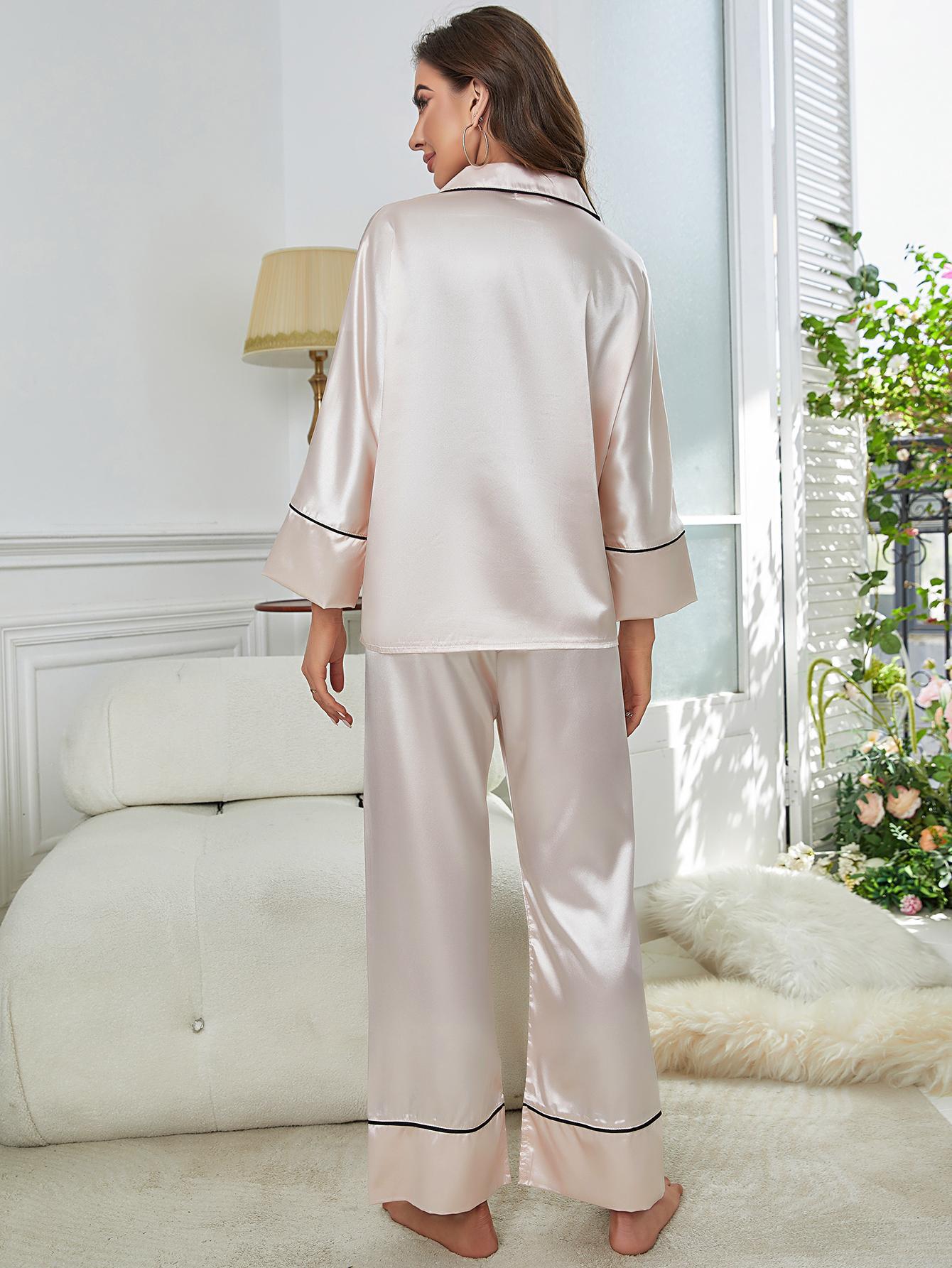 Long Sleeve Satin Pajama Set